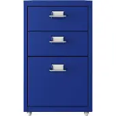 En.casa Rollcontainer Kökar mit 3 Schubladen 48x28x41 cm Blau