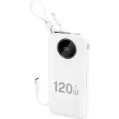 Dudao K13Pro Powerbank 10000 mAh mit integriertem Kabel – Weiß