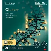 Kaemingk LED-Cluster 14 Meter 1512 LED schwarz/soft gold (tweekleurig)