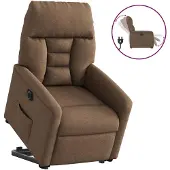 vidaXL Relaxsessel mit Aufstehhilfe Elektrisch Braun Stoff