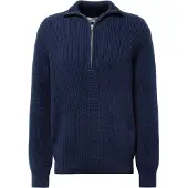 Mela London Rippstrick Troyer UDAI Pullover Navy Dunkelblau Baumwolle Nachhaltig