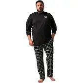 Men Plus Langer Schlafanzug in schwarz | Gr.: 8XL
