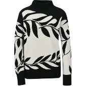 MADELEINE Longpullover "Jacquard-Pullover Moderner Winterpullover mit floralem Strickmuster" Jacquard