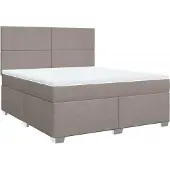 Syfax Boxspringbett mit Matratze Taupe 180x200 cm Stoff