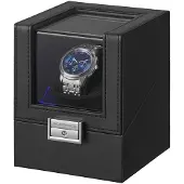 Songmics Uhrenbeweger mit LED Licht und Schloss für automatische Uhren JWB030B01