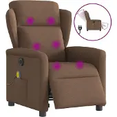 vidaXL Hochwertig Massagesessel Elektrisch Braun Stoff 3303128