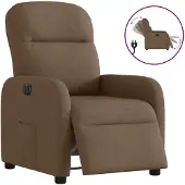 vidaXL Relaxsessel Elektrisch Braun Stoff