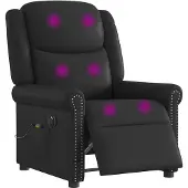 vidaXL Relaxsessel Massage Elektrisch Glänzend Schwarz Kunstleder