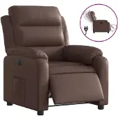 vidaXL Elektrischer Relaxsessel Braun Kunstleder