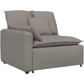 vidaXL Modulares Sofa Endmodul mit Armlehne Kissen Taupe 100 cm