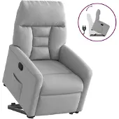 vidaXL Relaxsessel mit Aufstehhilfe Wolkengrau Stoff