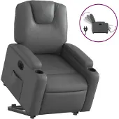 vidaXL Relaxsessel mit Aufstehhilfe Elektrisch Grau Kunstleder