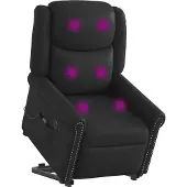 vidaXL Massagesessel Aufstehhilfe Elektrisch Glänzend Schwarz