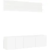 vidaXL 6-tlg. Wohnwand Weiß Holzwerkstoff