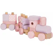 Small Foot Bauklötze-Zug, Rosa, Babyspielzeug