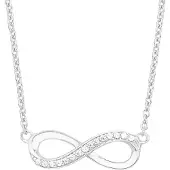 s.Oliver Kette mit Anhänger für Damen, Sterling Silber 925, Zirkonia (synth.) Infinity s.Oliver Silber