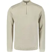 No-excess Halfzip Pullover Texture Cremeweiß