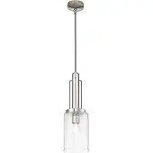 Licht-Erlebnisse Pendelleuchte Glas Metall E27 17,8 cm breit H: max. 176,5 cm Nickel poliert rund Jugendstil