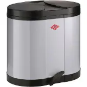 Wesco ÖKOSAMMLER 170 in COOL GREY mit 30 (2x 15) Liter Volumen und Fußtritt / 2-fach Trennung / Mülleimer