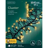 Kaemingk Lumineo Cluster Lichterkette 2040 LED klassisch warm außen 19 m schwarz