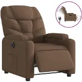 vidaXL Relaxsessel Elektrisch Braun Stoff