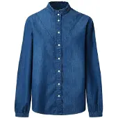 Pepe Jeans für Damen. PL30512035A0 Hemd Regular Denim blau (L), Lässig, Baumwolle, Langarm