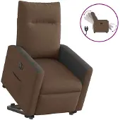 vidaXL Relaxsessel mit Aufstehhilfe Elektrisch Braun Stoff