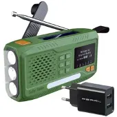 INFACTORY Mobiles DAB+-Kurbelradio mit EWF, Solarpanel, LED und USB-Netzteil