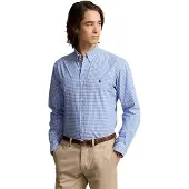 Ralph Lauren für Herren. 710928254004 Schmal geschnittenes blaues Popeline-Hemd aus Stretch-Popeline (XXL), Lässig, Baumwolle, Klassisc
