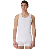 Schiesser Unterhemd Herren 145138 Long Life Cotton White-XXL