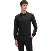 BOSS Longsleeve-Poloshirt aus Interlock-Baumwolle mit Logo Grösse 5XL