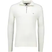 Tommy Hilfiger Herren Pullover & Cardigans Pima Org Ctn Cashmere Zip Mock - Ecru - Größe S