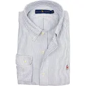 Ralph Lauren für Herren. 710792041004 Custom Fit Oxford Hemd blau (L), Lässig, Party, Baumwolle, Klassisch, Langarm