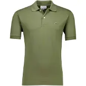 Lacoste Klassisch geschnittenes Poloshirt mit kurzen Ärmeln aus grünem Piqué-Baumwolle