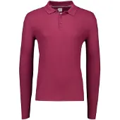 Brax gestricktes Polo lange Ärmel einfarbig bordeaux normale Passform