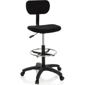 Hjh OFFICE TOP WORK 05 - Arbeitsstuhl Arbeitshocker Schwarz
