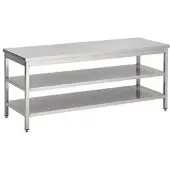 CombiSteel Arbeitstisch mit 2 Böden aus Edelstahl 2600x600x900mm