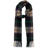 Barbour Schal Wool Cashmere Tartan Scarf Unisex Green Loch