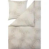 Estella Samt + Seide Flanell Bettwäsche 155x220 Brunico natur Streifen 5476-230