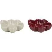 Marimekko - Unikko Schalen-Set, Ø 11 cm, burgundy / natur (2er-Set)