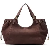 Manfield Brauner Veloursleder-Shopper | Größe Onesize