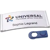 Polar POL35MA66-20DR Namensschilder 80 x 34 mm, Edelstahl-Optik, magnetisch, 16 Schilder