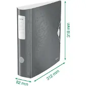 Leitz Ordner Active WOW, DIN A4, Rückenbreite 82 mm, 5 Stück, eisblau