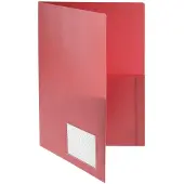 FolderSys Angebotsmappe , A4, 4 Taschen, Visitenkartentasche, Polypropylen, rot, 10 Stück