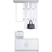 HTI Garderobe Thekla, Garderobenpaneel mit Spiegel (90x116x22cm) und Schrank (90x75x24cm)