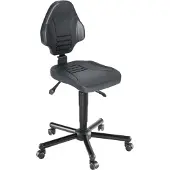 MeyChair XXL-Arbeitsdrehstuhl Workster Pro W13-01070, mit Rollen, höhenverstellbar, bis 250 kg, Stahl & Polyurethanschaum, desinfektionsmittelbeständig, schwarz