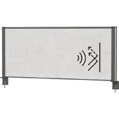 MAUL Tisch-Trennwand MAULconnecto, Akustikvlies 4000 g/m², Aluminiumprofil, B 1200 x H 500 mm, Akustik hellgrau, anthrazit