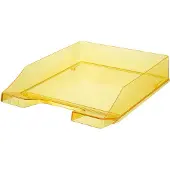 HAN Ablagekorb Klassik, für Format A4/C4, mit Beschriftungsfeld, stapelbar, B 255 x T 348 x H 65 mm, Kunststoff, gelb/transparent, 6 Stück