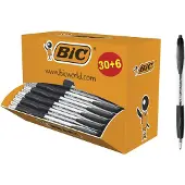 BIC Atlantis Classic Druckkugelschreiber mit mittlerer Spitze, Schwarz, 36er Vorteilspack
