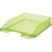 HAN Ablagekorb Klassik, für Format A4/C4, mit Beschriftungsfeld, stapelbar, B 255 x T 348 x H 65 mm, Kunststoff, grün/transparent, 6 Stück